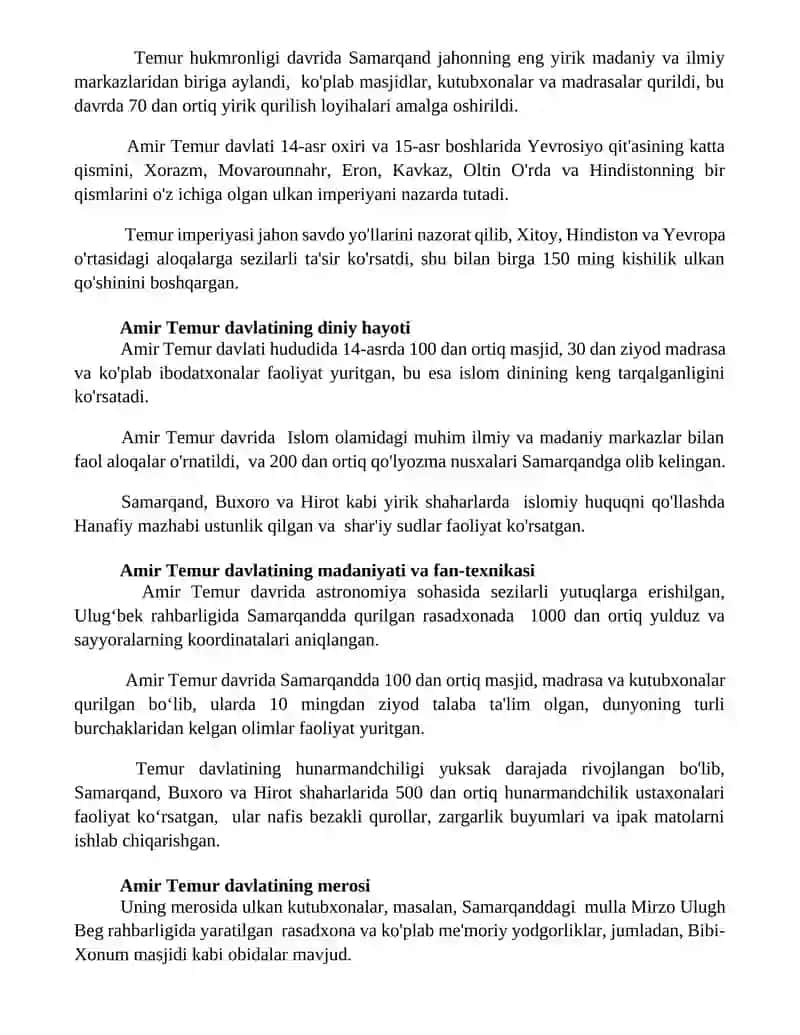 Amir Temur davlati 2