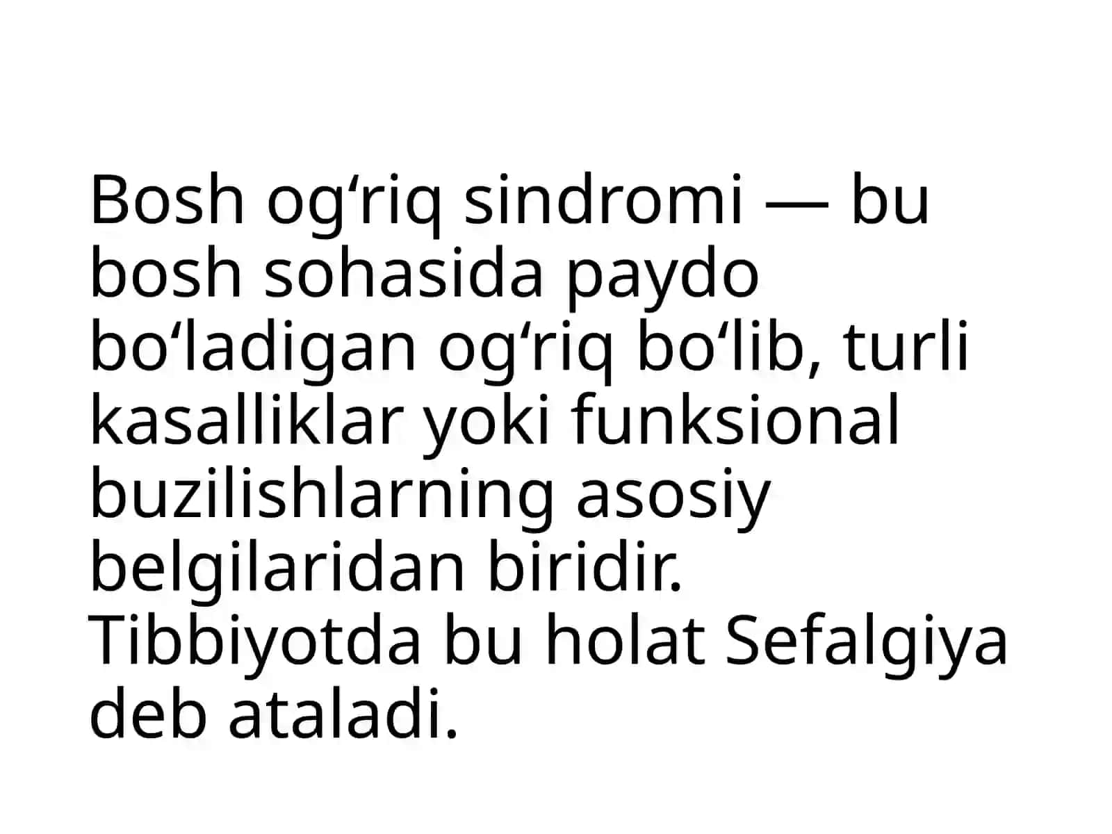 Bosh ogʻrigʻi sindromi 2