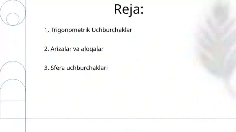 Trigonometrik uchyoqlik va sferik uchburchak 2