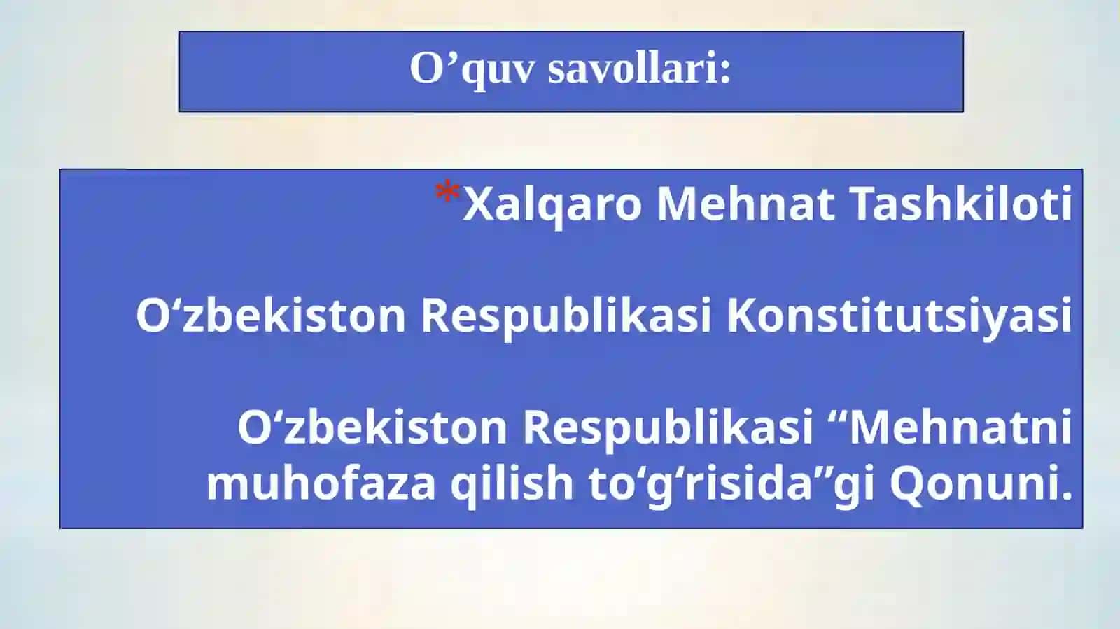 O‘zbekiston Respubliksidamehnatmuhofazasiishlarininghozirgiholativaistiqboli 2