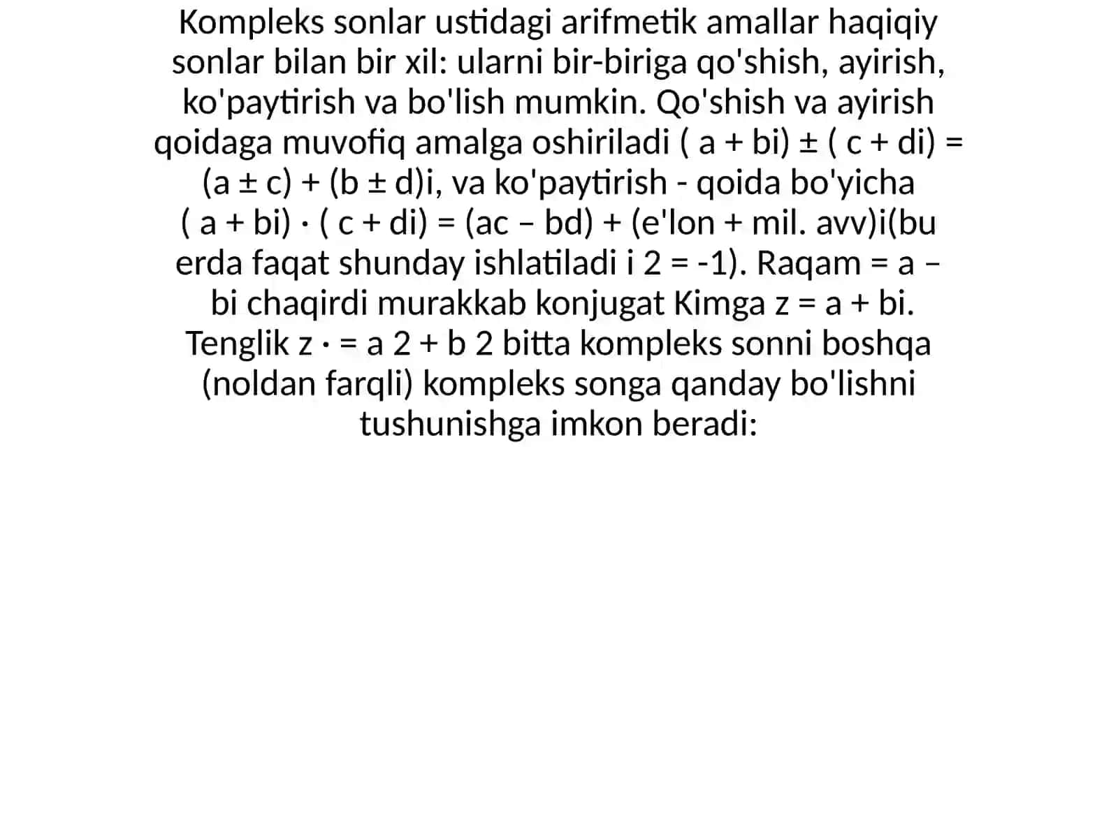 Kompleks sonlar 2