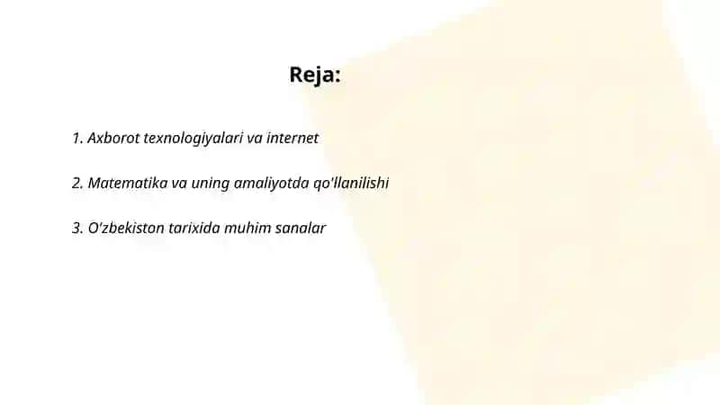 Axborot texnologiyalari va internet 2