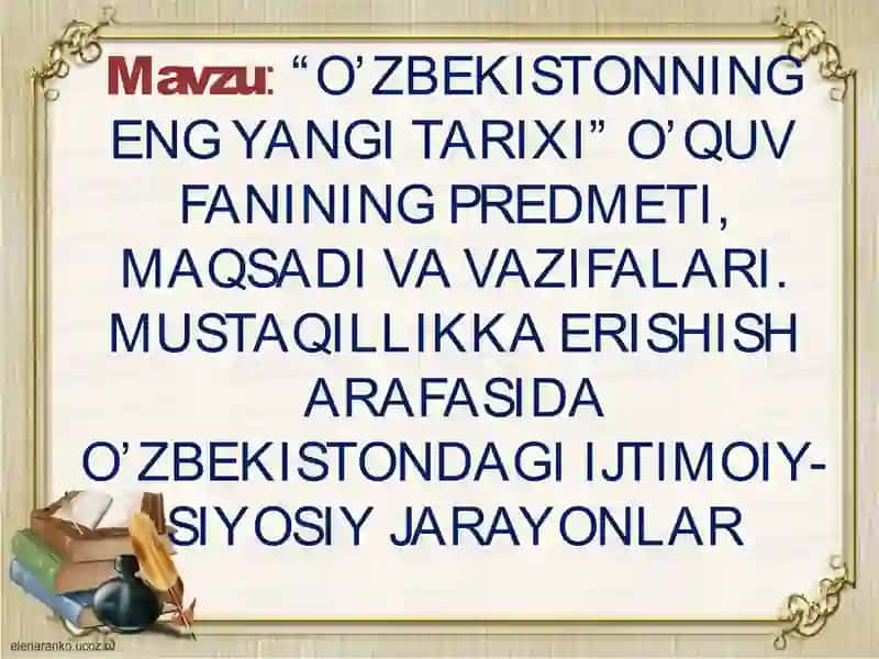 O’ZBEKISTONNING ENG YANGI TARIXI 2