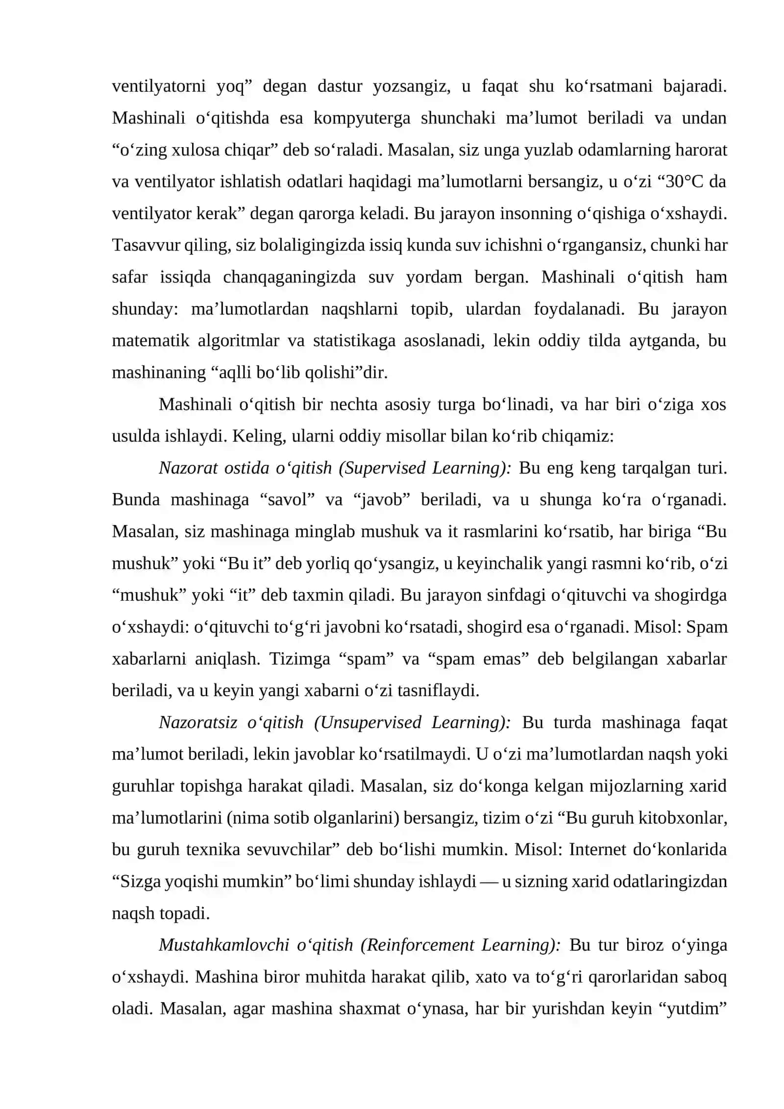 6- Laboratoriya ishi: Mashinali o‘qitish 2