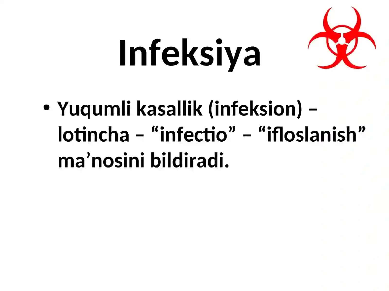 INFEKSION NAZORAT VA INFEKSION XAVSIZLIK 2