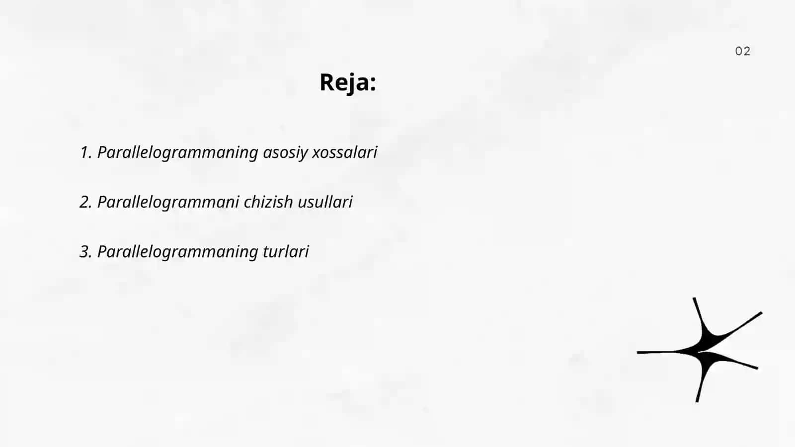 Parallelogrammaning asosiy xossalari 2