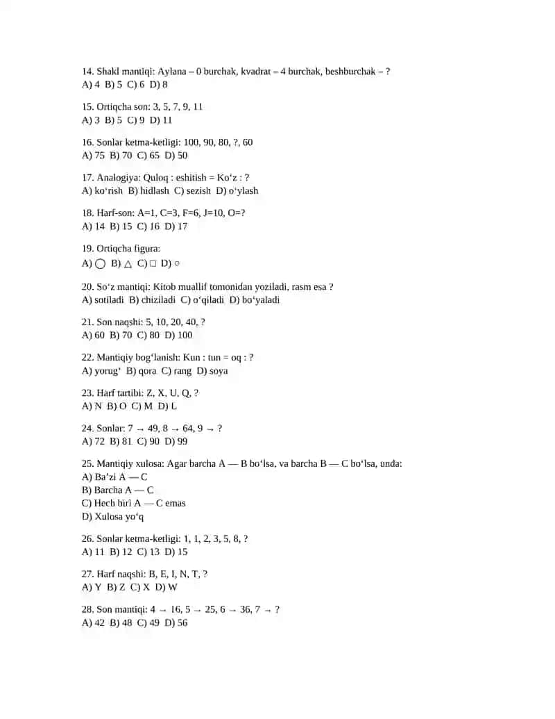 ARGOS IQ TEST 2