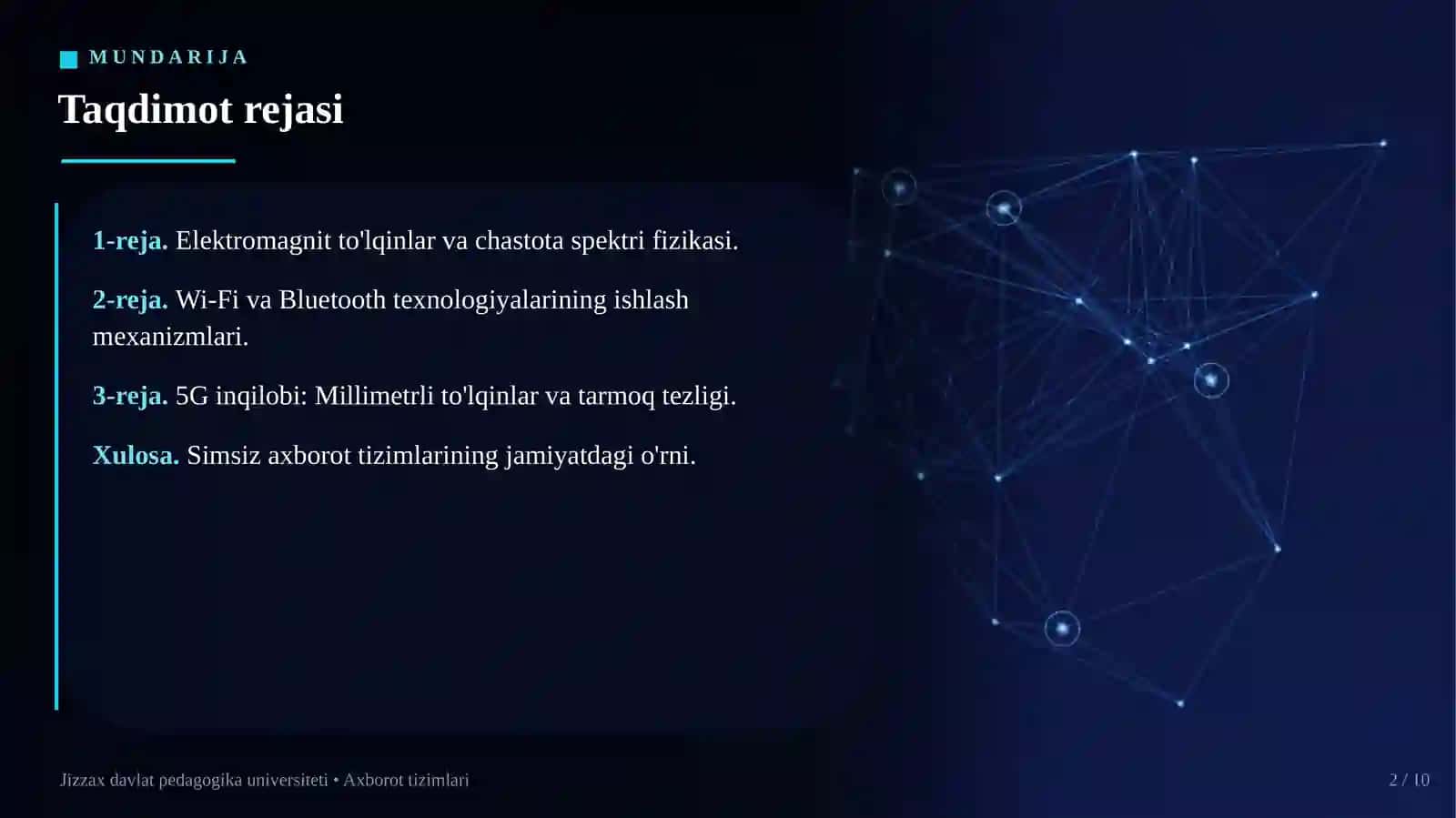 Simsiz aloqa va elektromagnit to'lqinlar 2