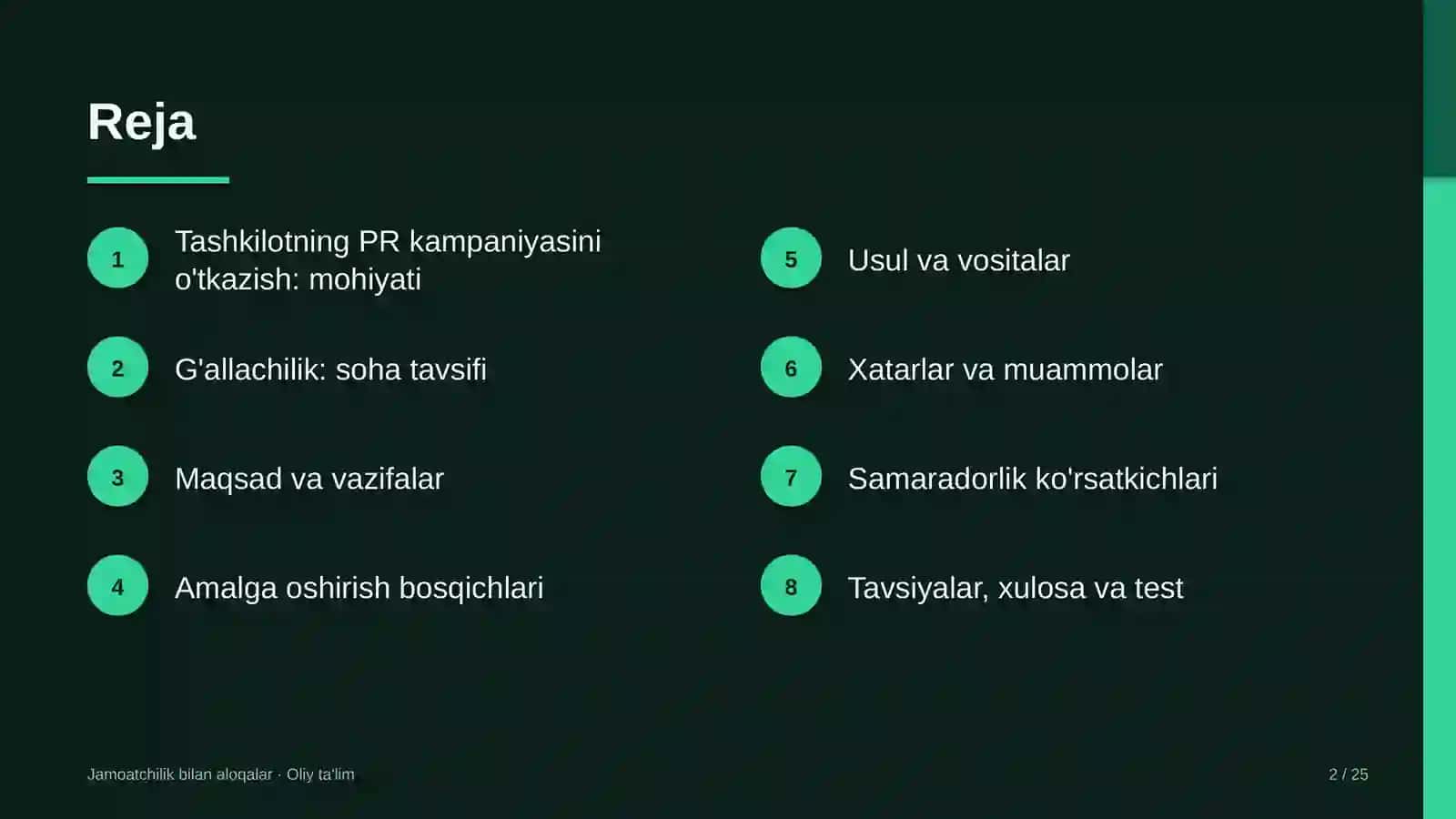 G'allachilikda tashkilotning PR kampaniyasini o'tkazish 2