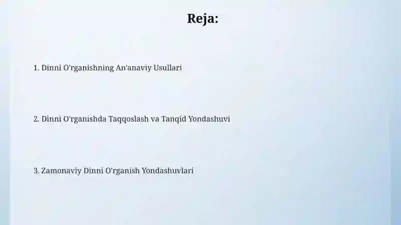 Dinni o'rganishdagi yondashuvlar 2