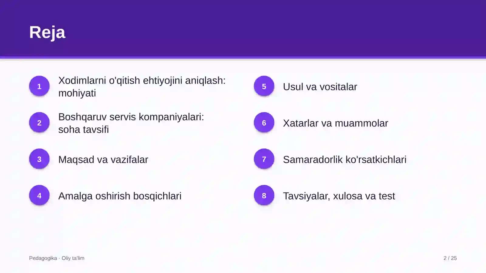 boshqaruv servis kompaniyalarida xodimlarni o'qitishga bo'lgan ehtiyojni aniqlash 5689 2