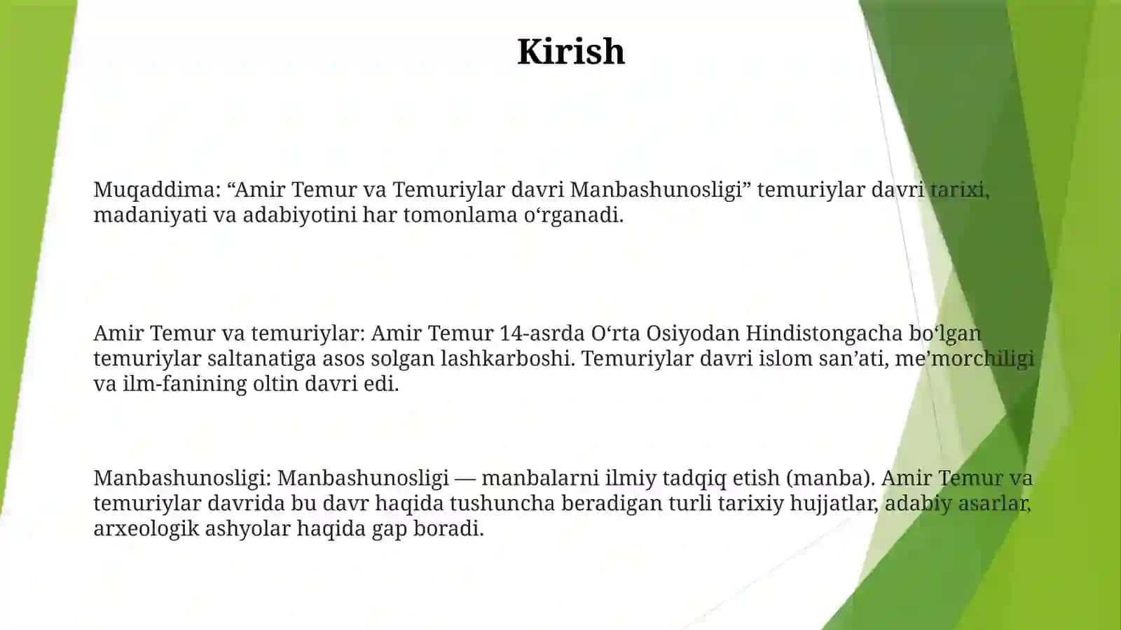 Amir Temur Va Temuriylar DavriManbashunosligi 2