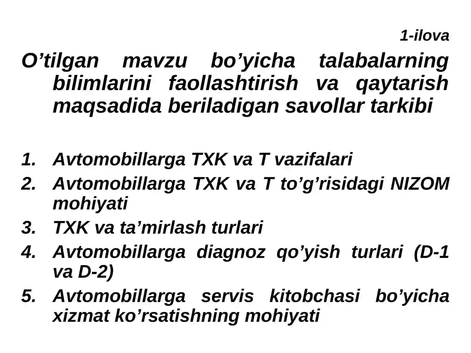 Avtomobil kuzovi va kabinasiga texnik xizmat ko’rsatishva ta’mirlash ishlari texnologiyasi 2