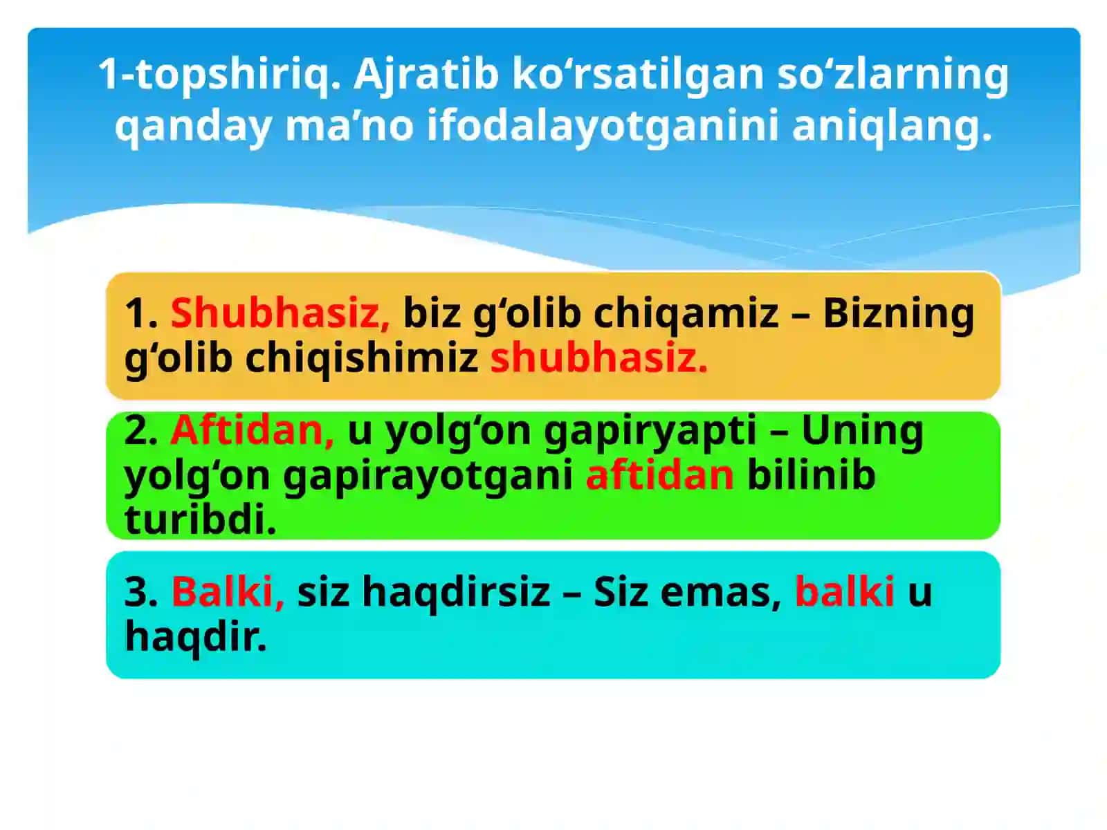 Sof va vazifadosh modal so‘zlar 2