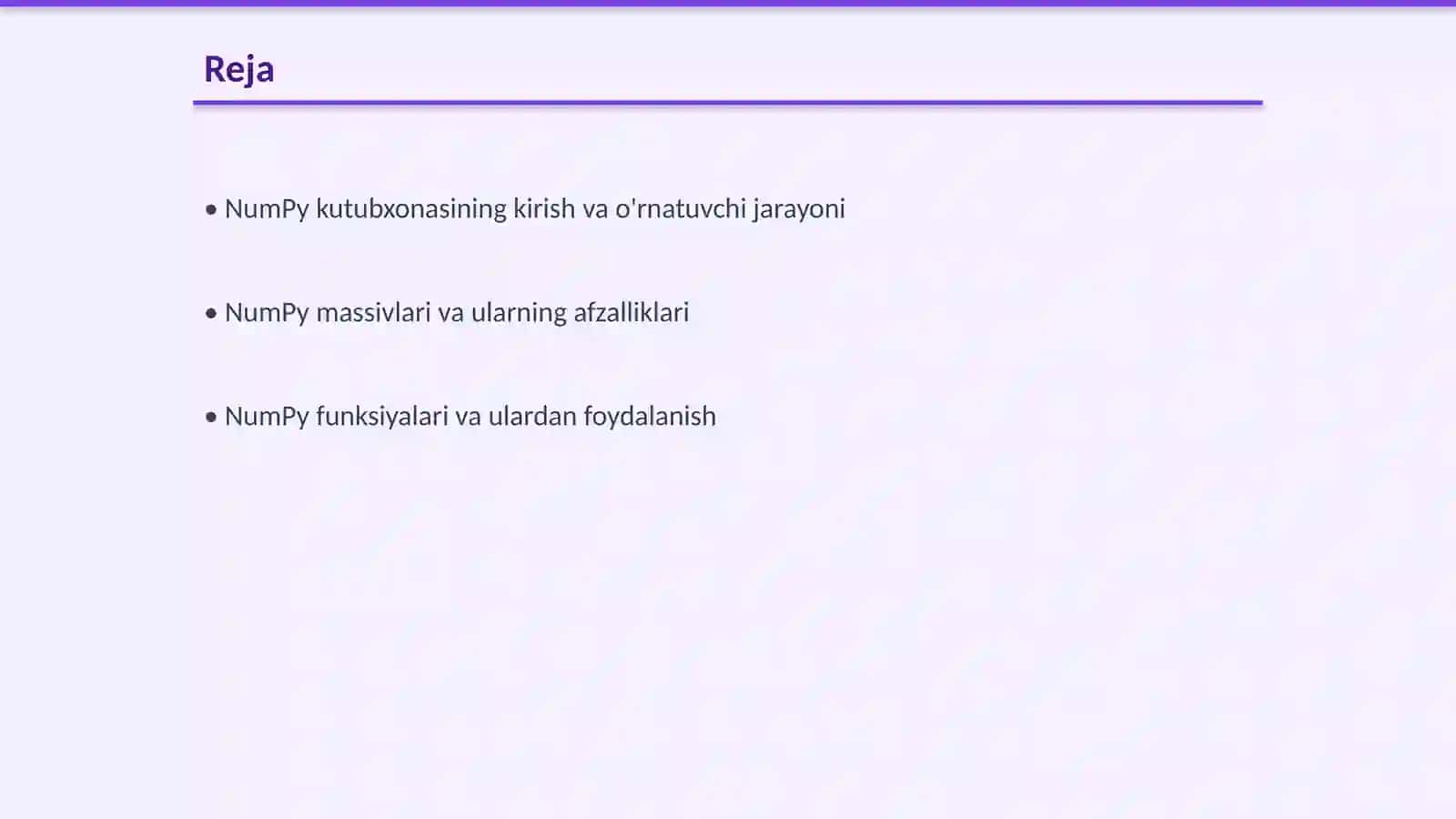Pythonda NumPy Dan foydalanish 2