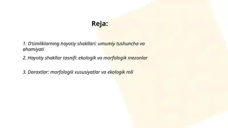O‘simliklarning hayotiy shakllari 2