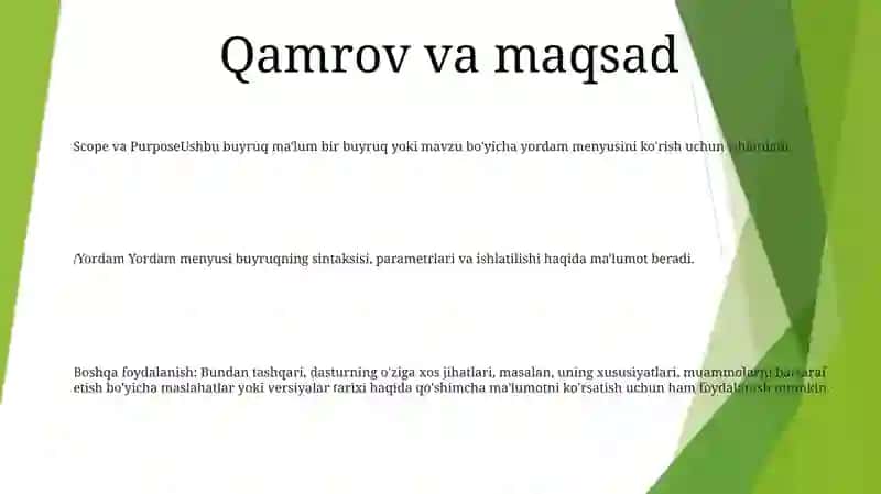 Qamrov va maqsad 2