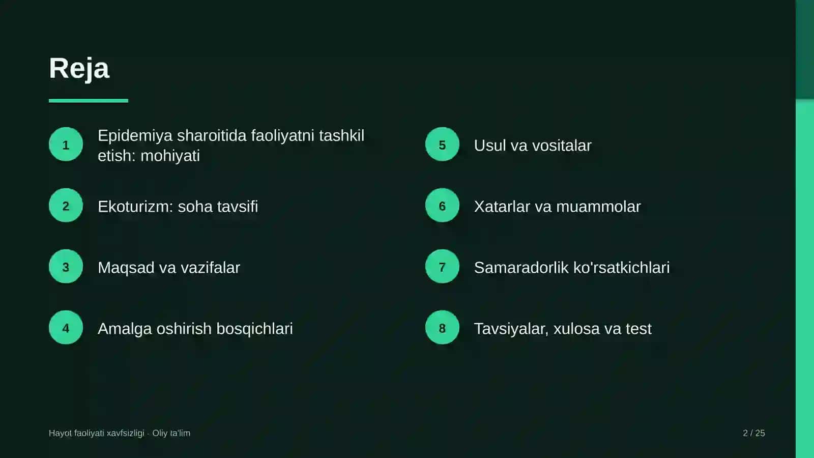 Ekoturizmda epidemiya sharoitida faoliyatni tashkil etish 2