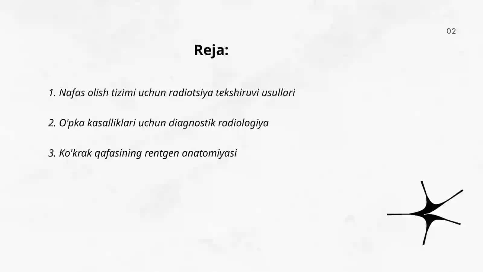 Nafas olish tizimi va ko'krak qafasi kasalliklari uchun radiatsiya tekshiruvi usullari 2