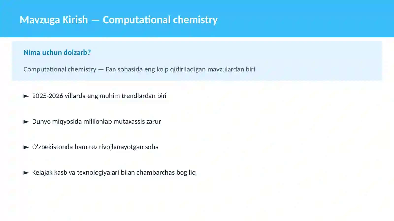 Computational chemistry 2