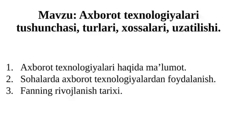 Axborot texnologiyalari 2