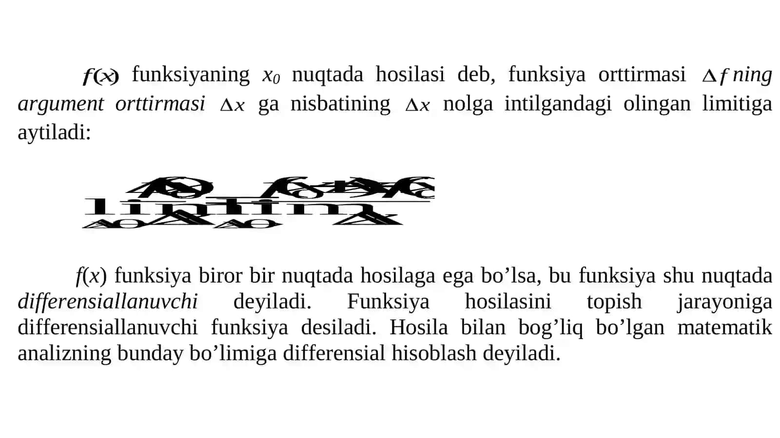 Funksiya hosilasi 2