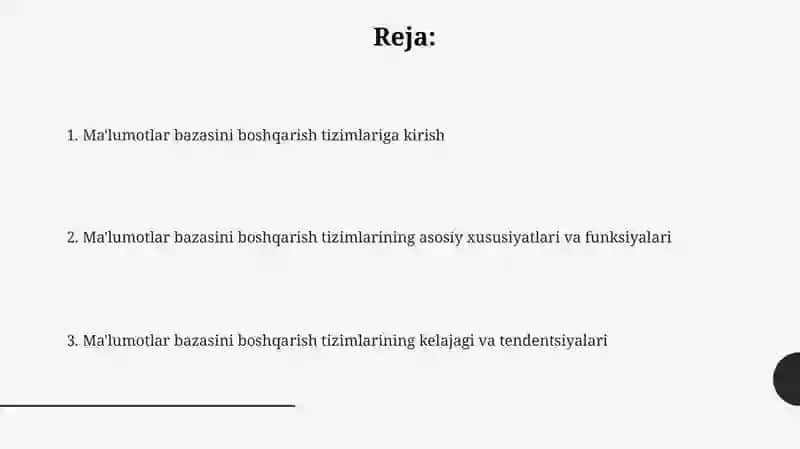 Ma'lumotlar bazasini boshqarish tizimlari 2