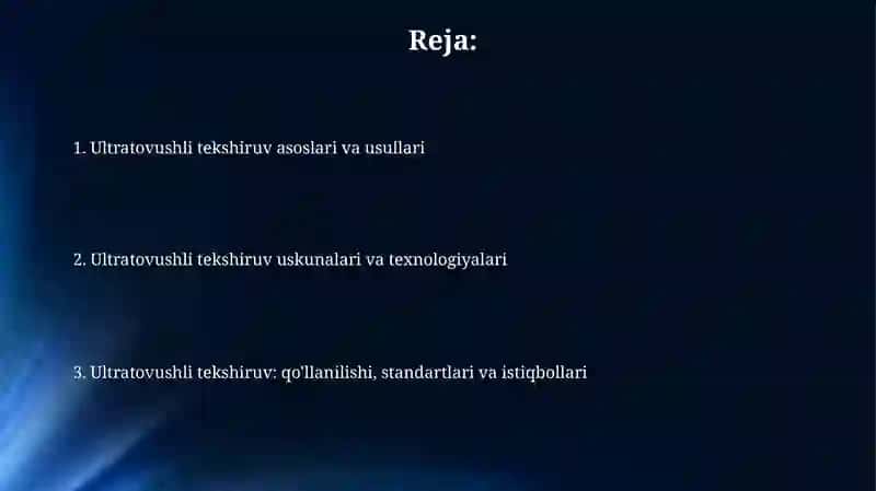 Ultiratovush tekshiruv usullari 2