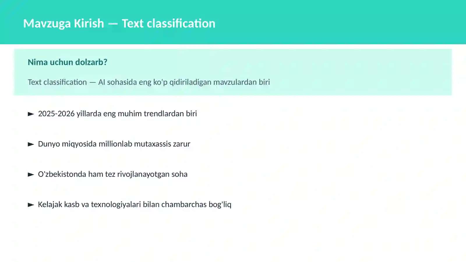 AI | NLP TABIIY TIL QAYTA ISHLASH 2