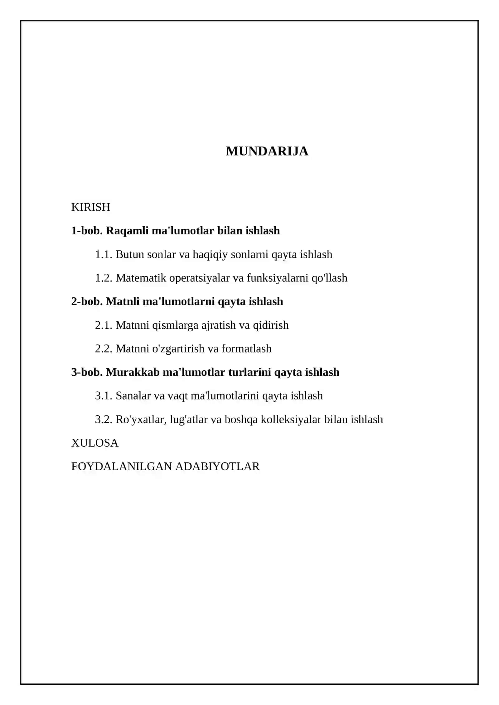 Raqamli Ma'lumotlar va Ma'lumotlar Turlari 2