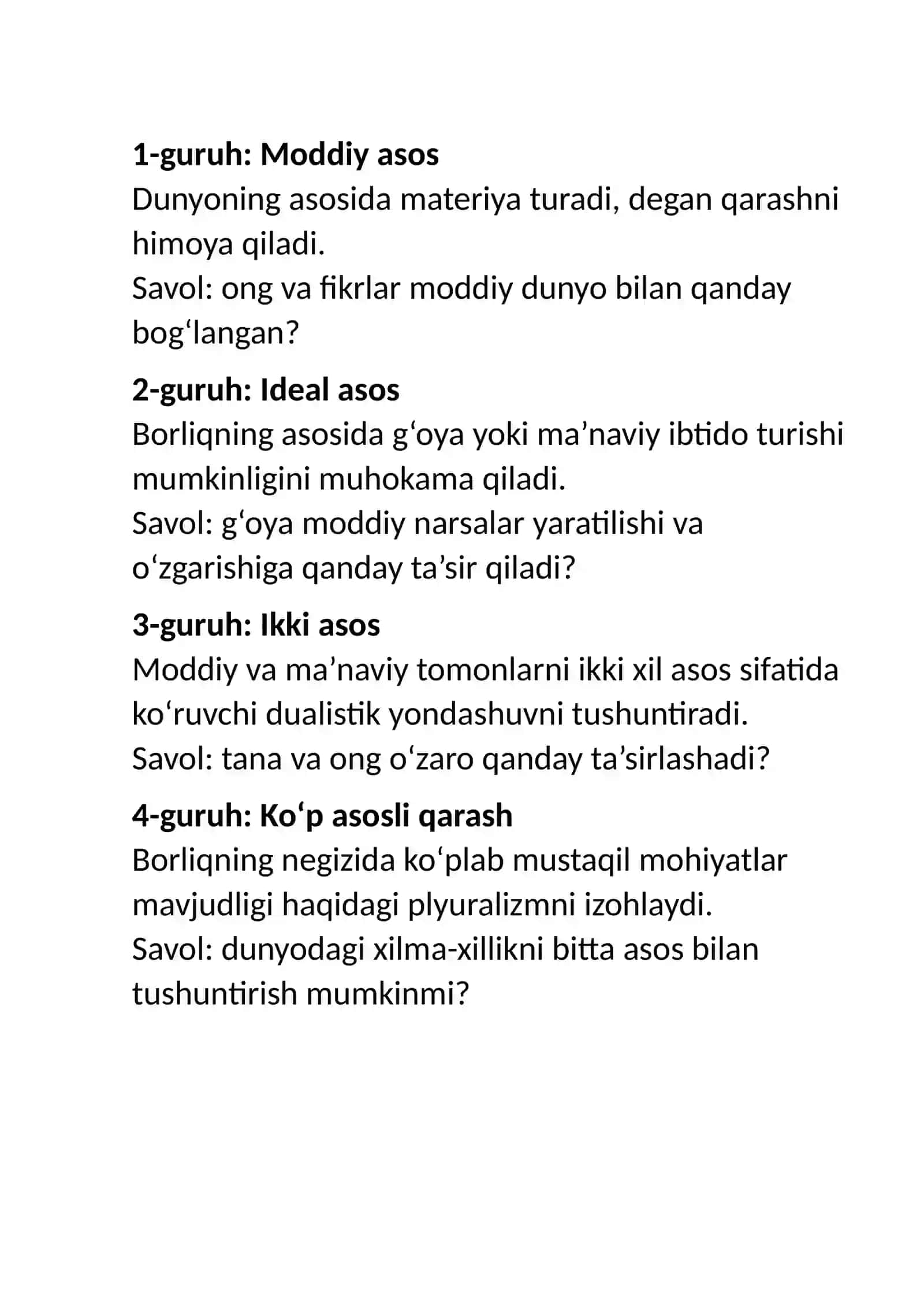 Guruhlar uchun vazifa 2