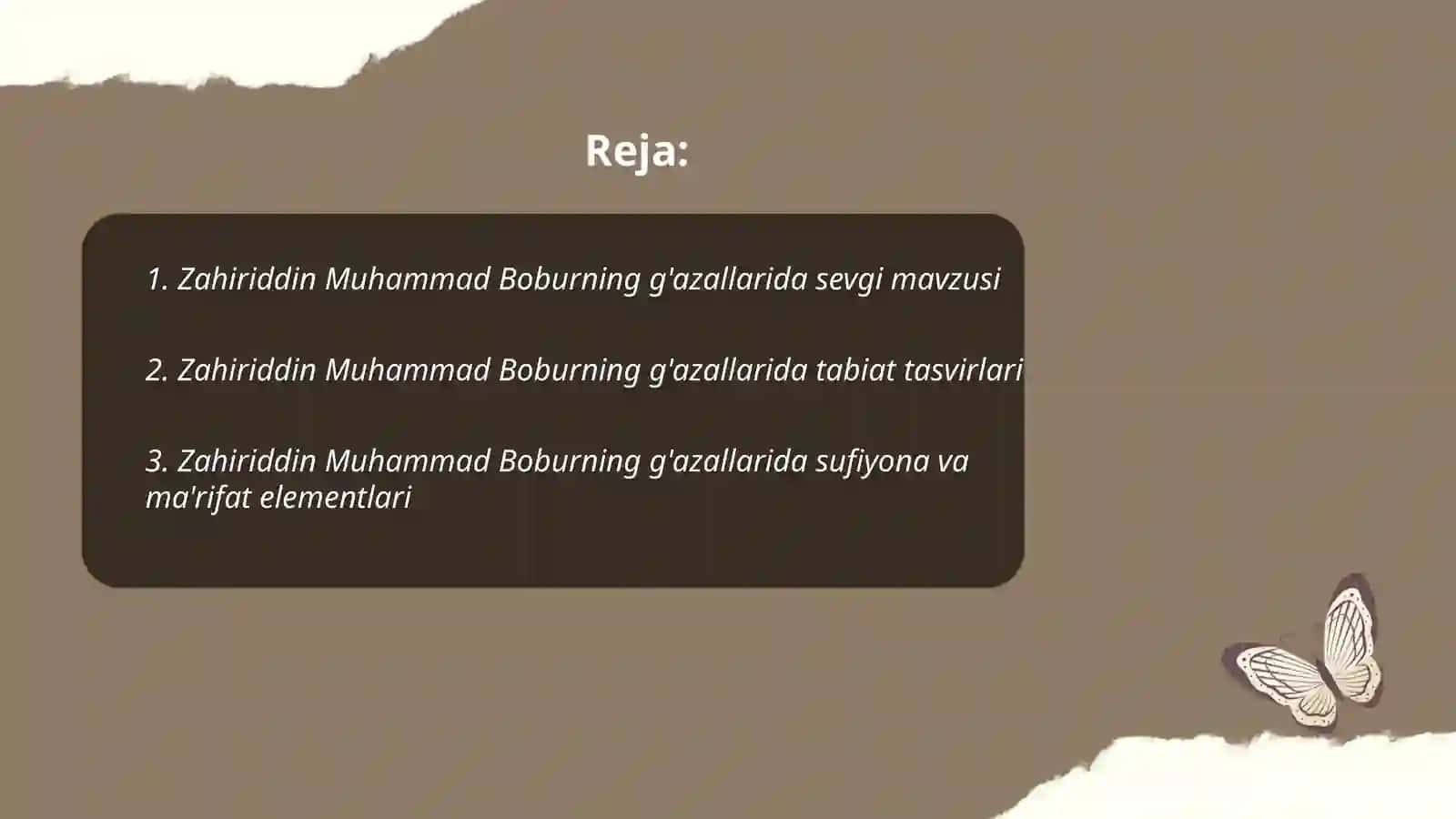 Zahiriddin Muhammad Boburning g'azallari 2