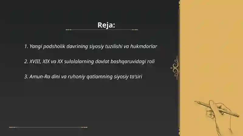 Yangi va so’nggi podsholik davrida Misr 2