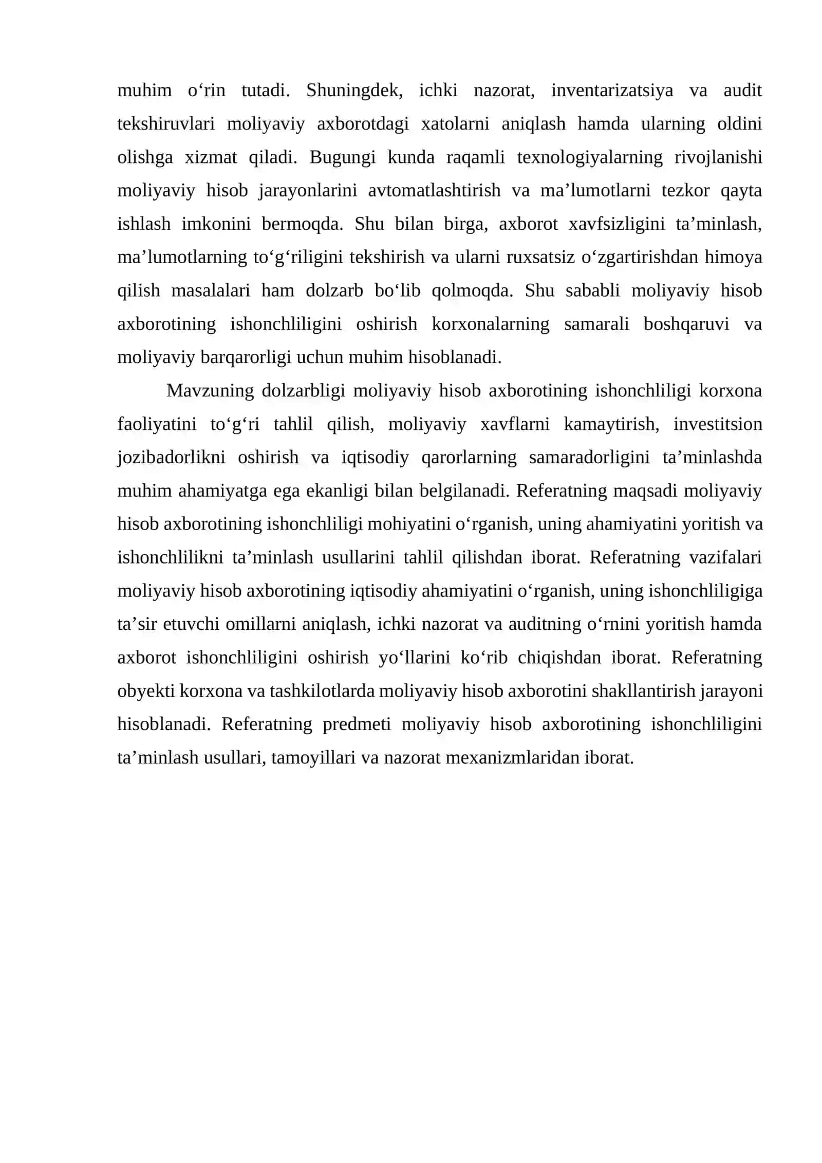 Moliyaviy hisob axborotning ishonchliligi 2