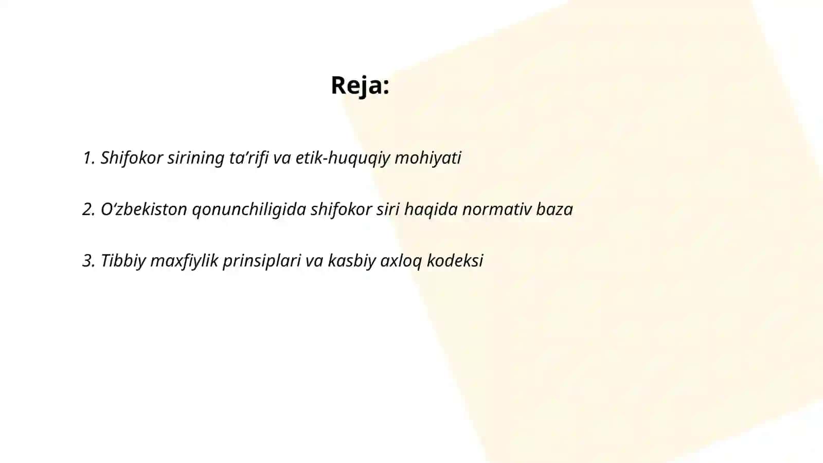Shifokor siri ‘’muammosining etik-huquqiy jihatlari 2