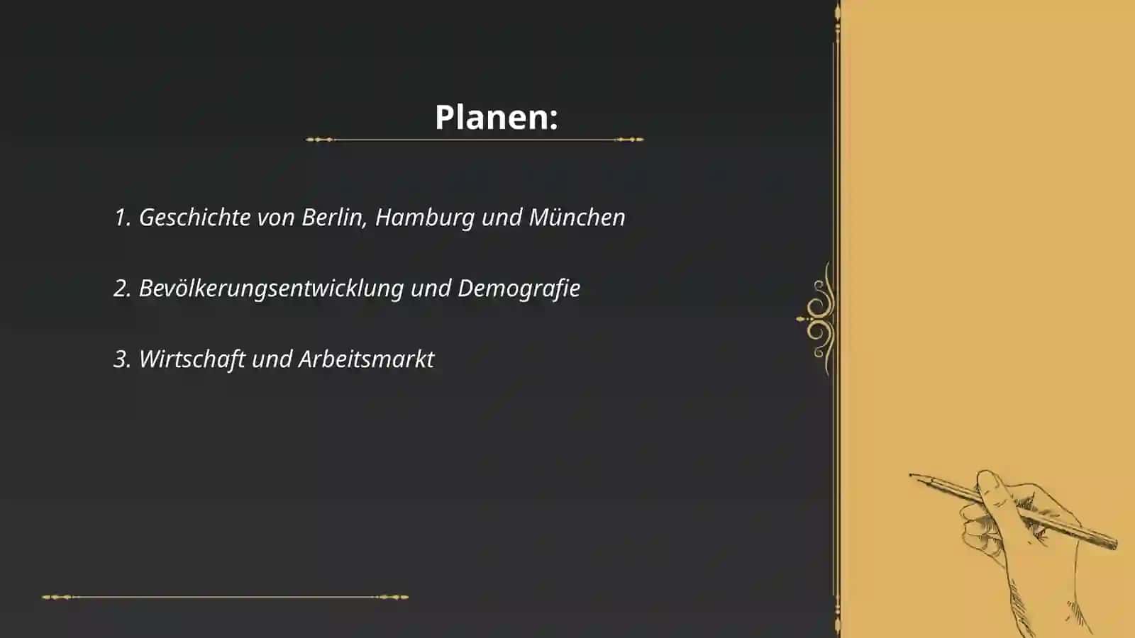 Informationen über Berlin, Hamburg, München 2
