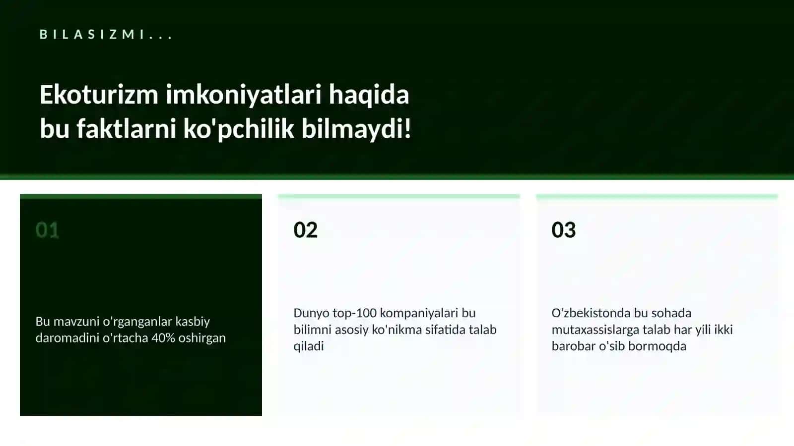 Ekoturizm imkoniyatlari 2
