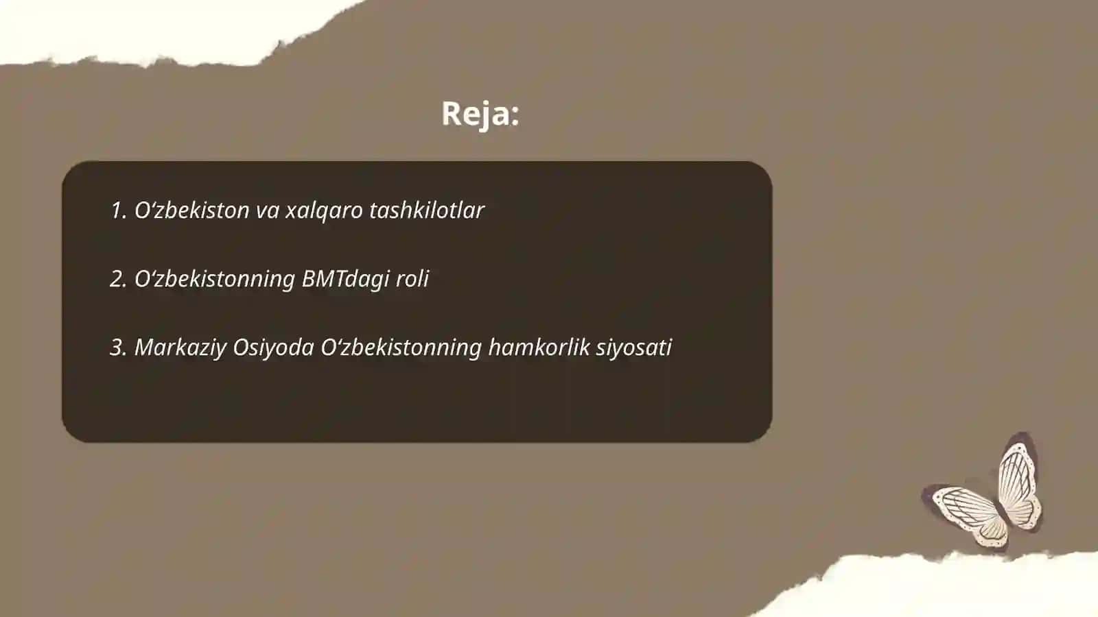 Oʻzbekiston va jahon hamjamiyati 2