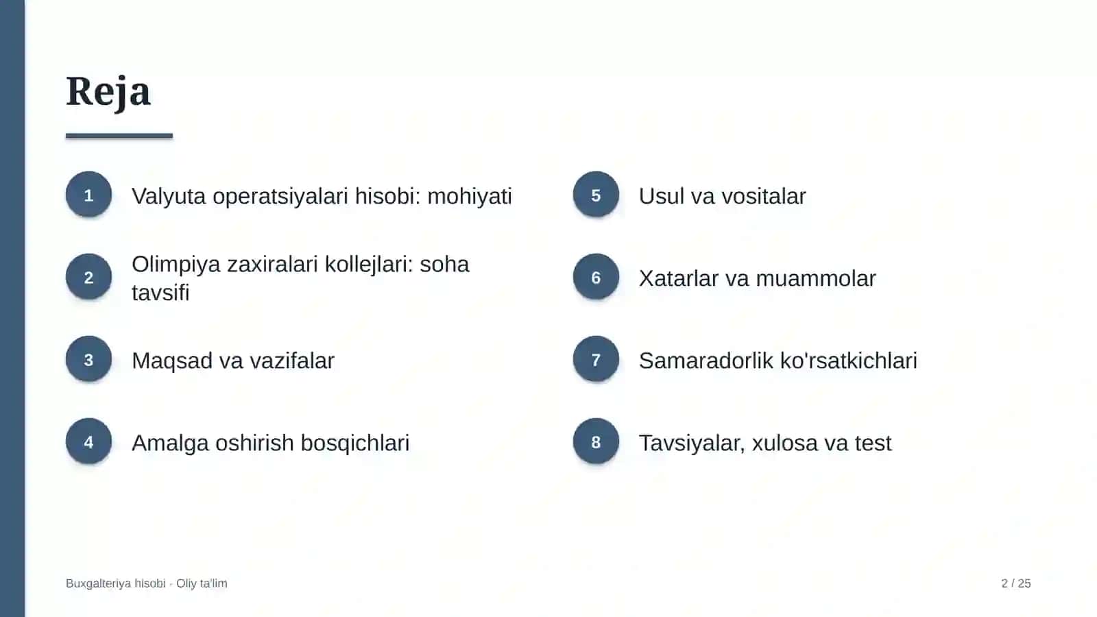 olimpiya zaxiralari kollejlarida valyuta operatsiyalari hisobi 8222 2