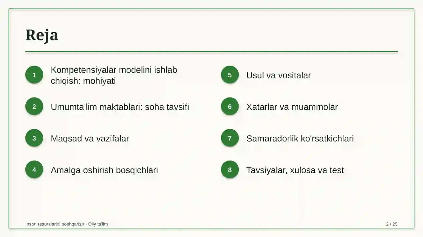 Umumta'lim maktablarida kompetensiyalar modelini ishlab chiqish 2