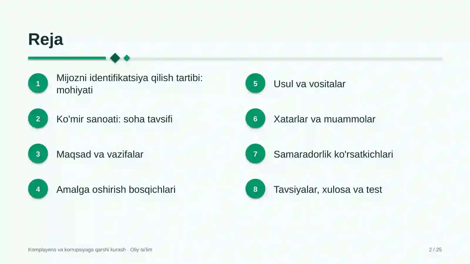 Ko'mir sanoatida mijozni identifikatsiya qilish tartibi 2