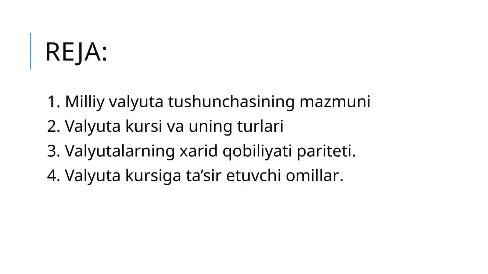 Valyuta kursi va unga ta’sir etuvchi omillar 2
