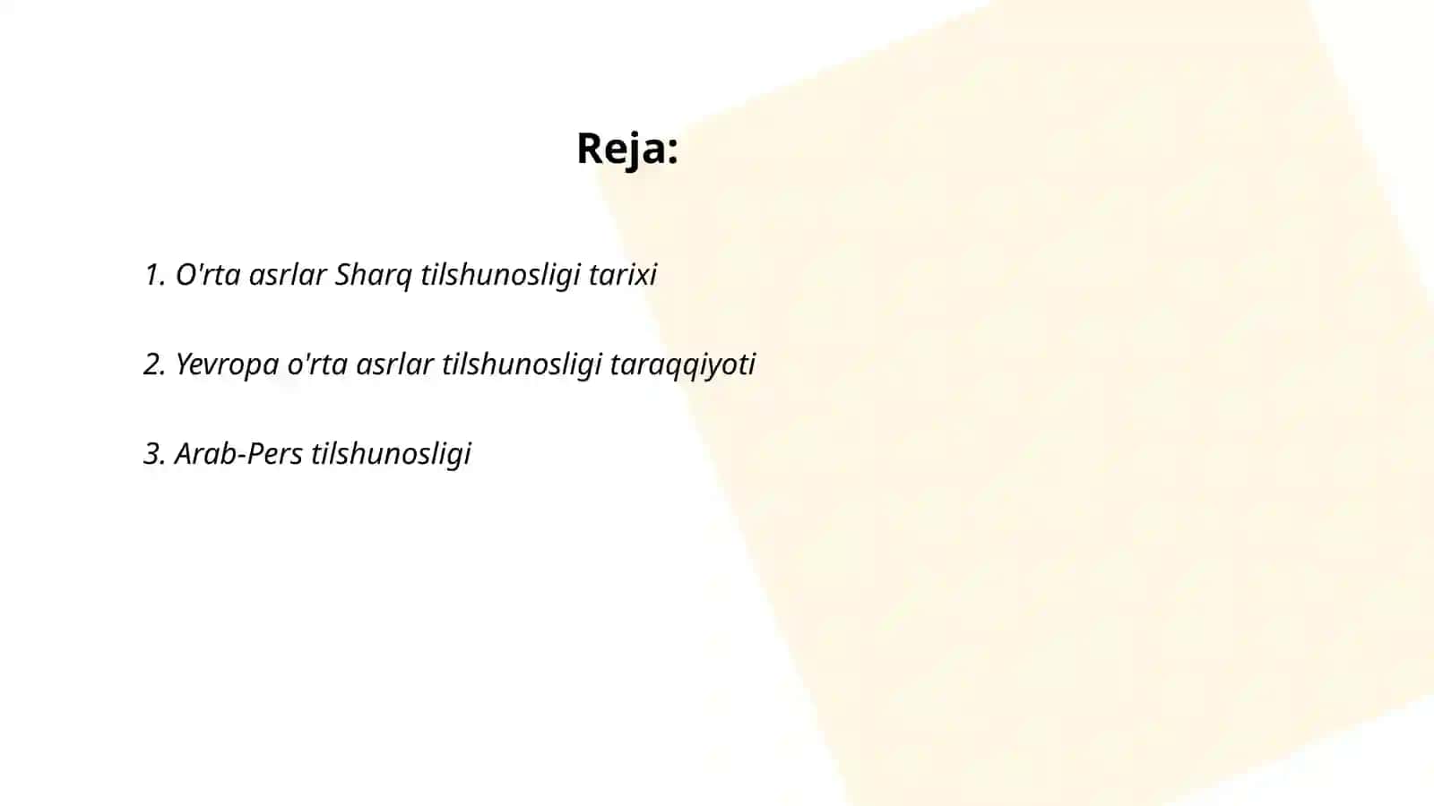 O'rta asrlar Sharq va Yevropa tilshinosligi 2