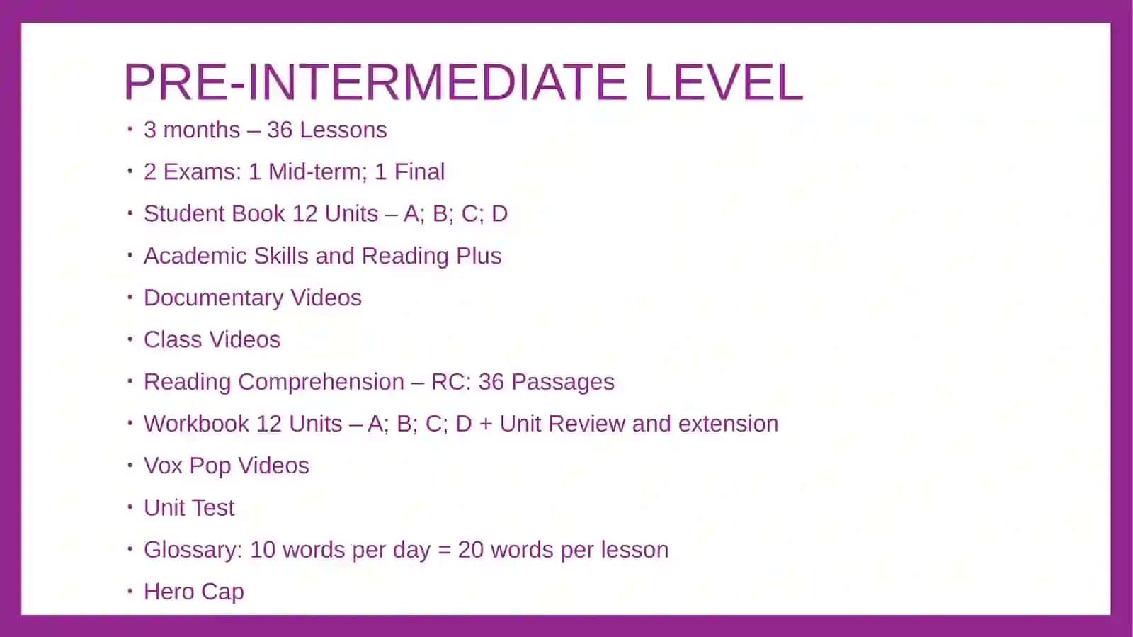Introduction to Pre-Intermediate; Unit 1A and 1B 2