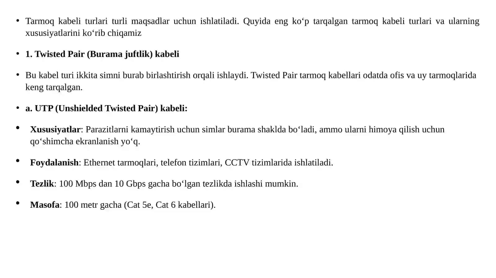 Tarmoq kabeli turlari 2