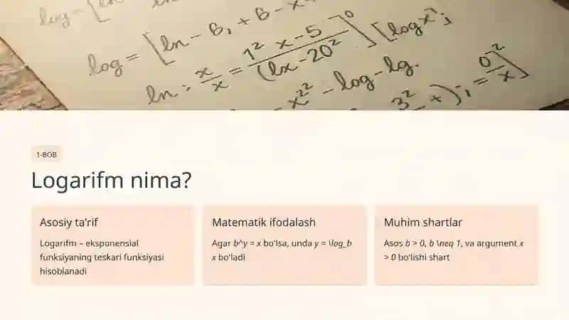 Logarifmik Funksiya va Uning Grafigi 2
