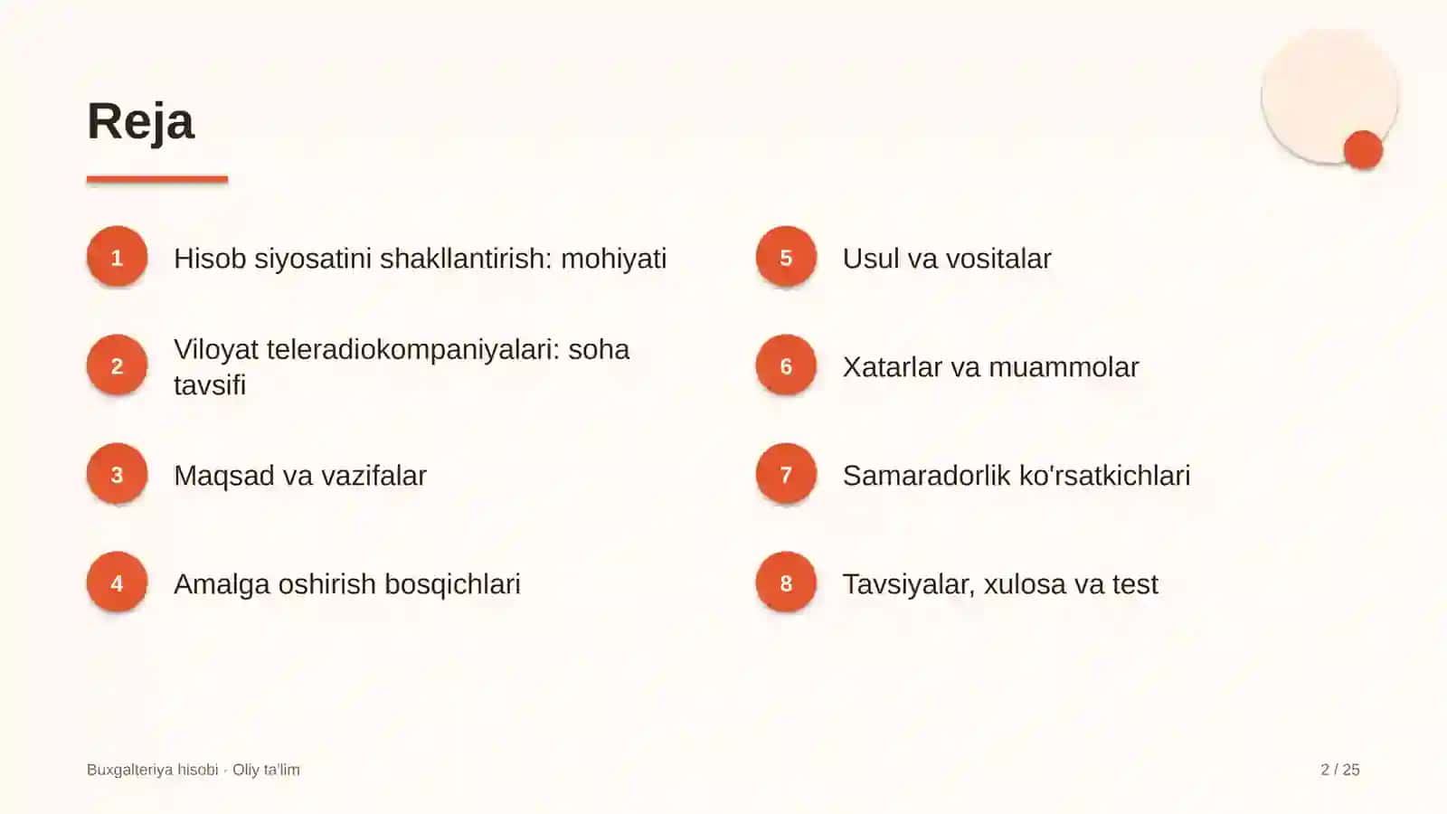 viloyat teleradiokompaniyalarida hisob siyosatini shakllantirish 5860 2
