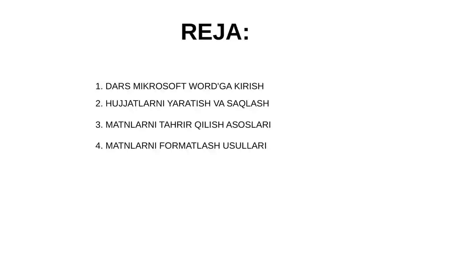 MICROSOFT WORDDA MATNLARNI TAHRIRLASH VA FORMATLASH 2