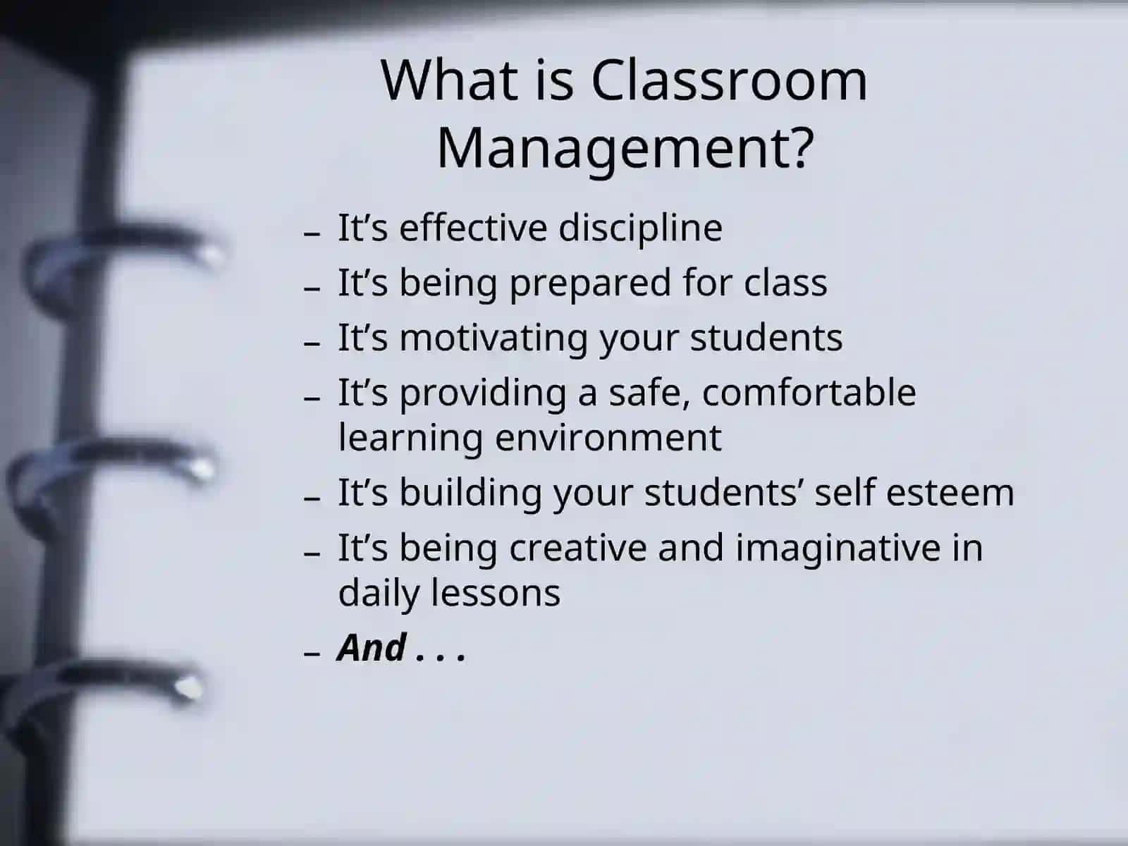 Classroom Management 2