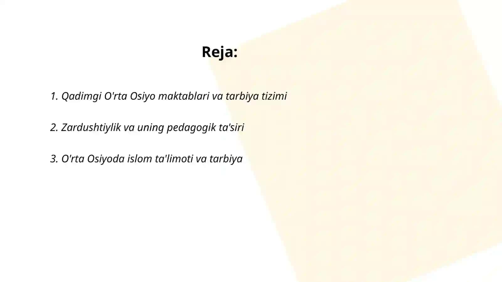 O'rta Osiyo Maktablari va Tarbiya Tizimi 2
